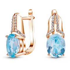 Earrings made of gold with natural topaz Сз1186Т