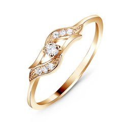 Золотое кольцо с бриллиантами БК2113, 15, 1.89