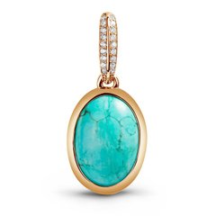 Golden pendant with natural turquoise PSz186B, 3.8
