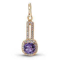 Gold pendant with natural amethyst PDz71AM, 2.1