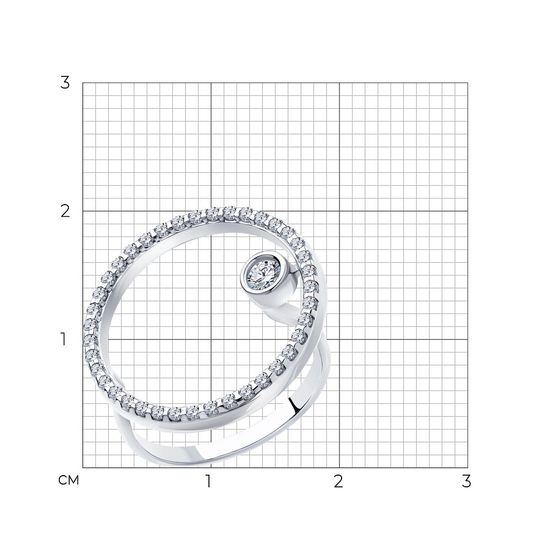 Кольцо из белого золота с фианитами ФКБз504, 4.16
