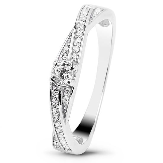 White gold ring with cubic zirconia Kz2136B, 2.01
