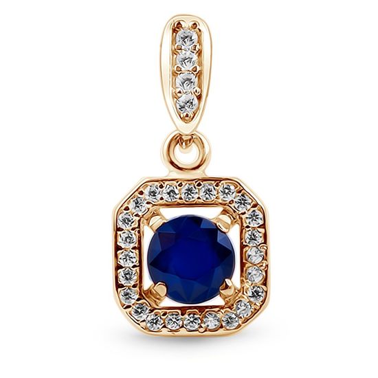 Gold pendant with natural sapphire PDz01S, 1.35