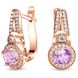 Gold earrings with natural amethyst ПДСз77АМ, 4.37