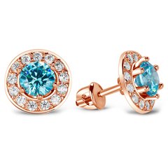 Earrings in gold with natural topaz S37T, 3.72