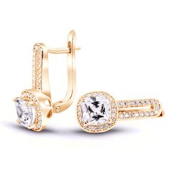 Gold earrings with cubic zirkonia ПДСз71
