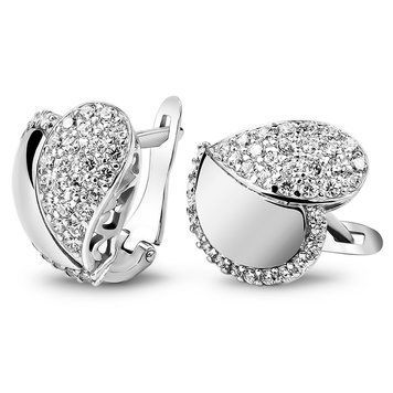 Серьги из белого золота с фианитами ФБСз056, 6.22