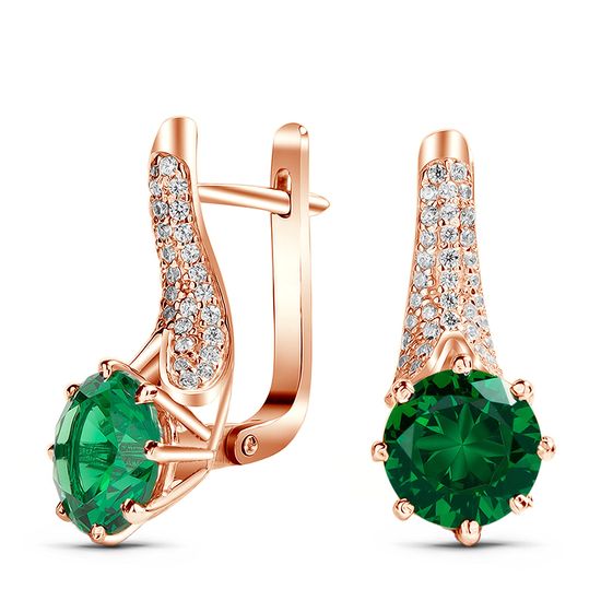 Gold earrings with emerald nano S53NE, 5.27