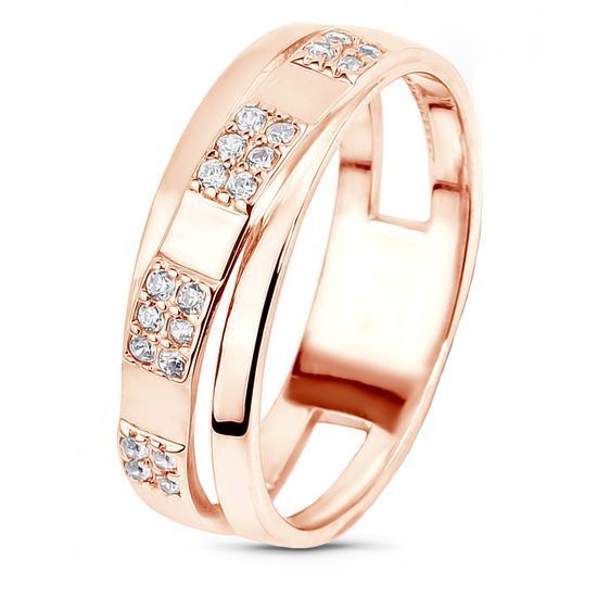 Gold ring with cubic zirkonia ФКз054, 4.1