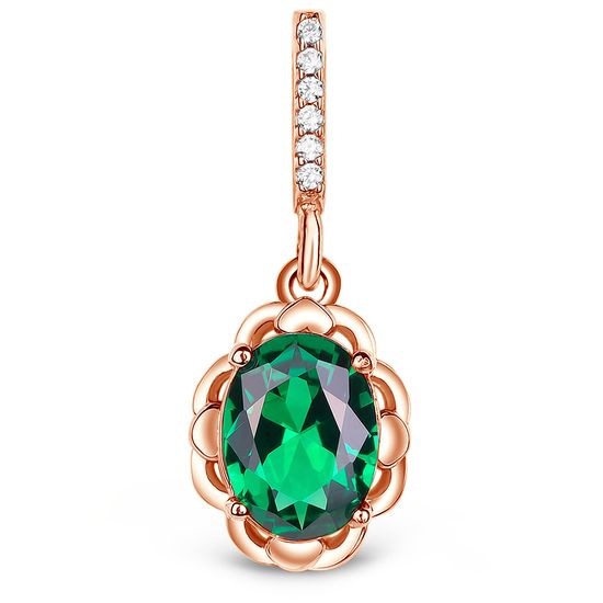 Gold pendant with emerald nano PDz26NI, 2.05