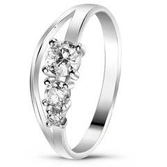 White gold ring with cubic zirconia FKBz223, 1.63