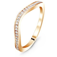 Gold ring with cubic zirkonia ПДКз54, 1.57