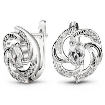 Серьги из белого золота с фианитами ФБСз191, 5.00