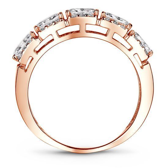 Red gold ring with cubic zirconia Kz1187, 5.78