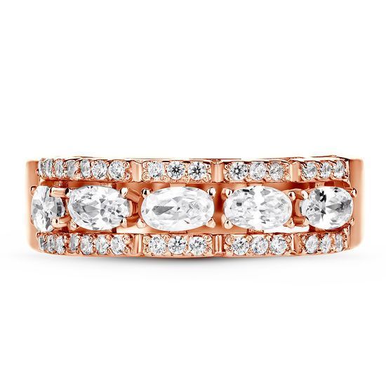 Red gold ring with cubic zirconia Kz1187, 5.78