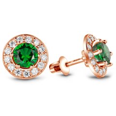 Earrings in gold with emerald nano ПДСз37НИ, 3.13