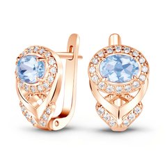 Earrings in gold with natural topaz ПДСз02Т