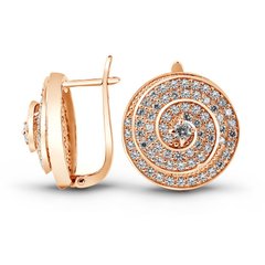 Gold earrings with cubic zirkonia ФСз091