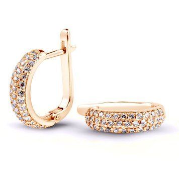 Сережки із золота з фіанітами ФСз065Н, 3.95