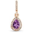 Gold pendant with natural amethyst PDz115AM