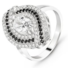 White gold ring with white cubic zirconia FKBz001CB, 5.4