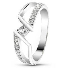 White gold ring with cubic zirconia FKBz209, 2.49