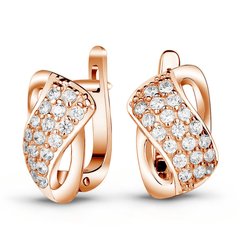 Earrings made of gold with cubic zirkonia ФСз149