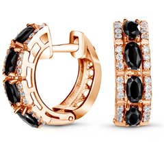 Gold earrings with cubic zirkonia Сз1163ЦЧ