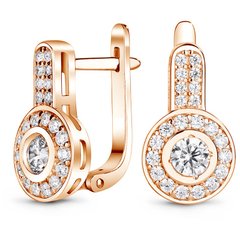 Gold earrings with cubic zirkonia Сз1172