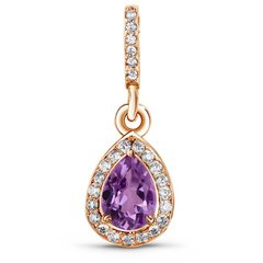 Gold pendant with natural amethyst PDz115AM, 1.58