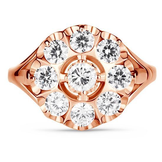 Каблучка з червоного золота з фіанітом ФКз099, 4.84