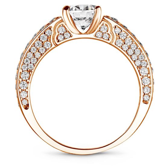 Gold ring with cubic zirkonia БКз102, 15, 4.95