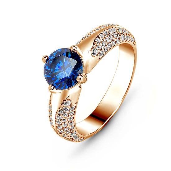 Ring of gold with sapphire nano БКз103НС, 4.86