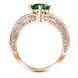 Gold ring with emerald nano БКз107НИ, 5.35