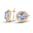 Gold earrings with natural topaz ПДСз13Т