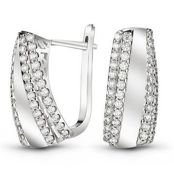 Серьги из белого золота с фианитами ФБСз057, 7.11