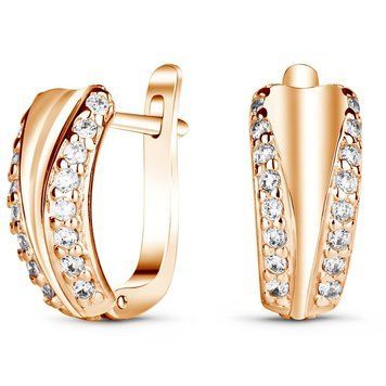 Серьги из золота с фианитами ФСз156, 3.72