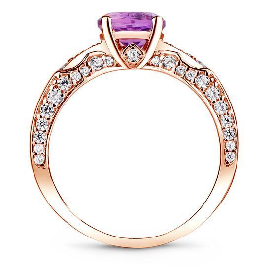 Gold ring with natural amethyst БКз104АМ, 4.15