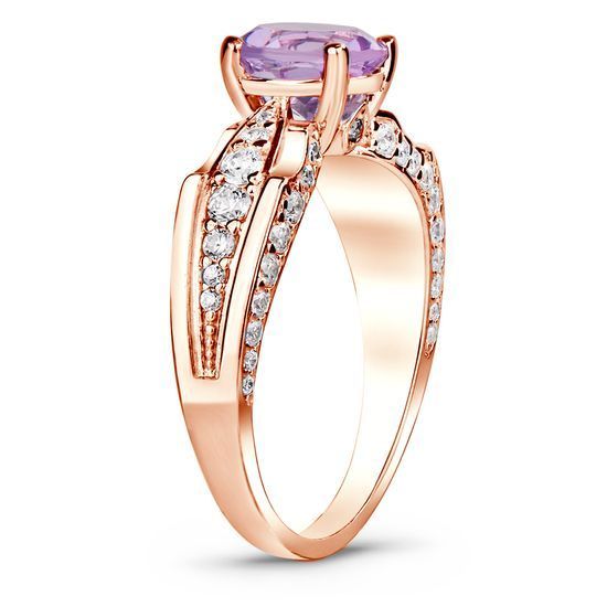 Gold ring with natural amethyst БКз104АМ, 4.15