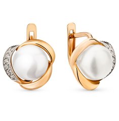 Золоті сережки з перлами і фіанітами ЖС2010, 5.69
