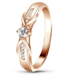 Red gold ring with cubic zirconia FKz308, 1.84
