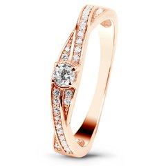 Red gold ring with cubic zirconia Kz2136, 2.01