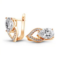 Earrings made of gold with cubic zirkonia ПДСз95