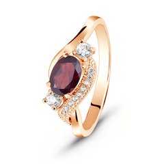 Gold ring with natural garnet ПДКз106Г, 3