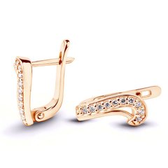 Gold earrings with cubic zirkonia ФСз148
