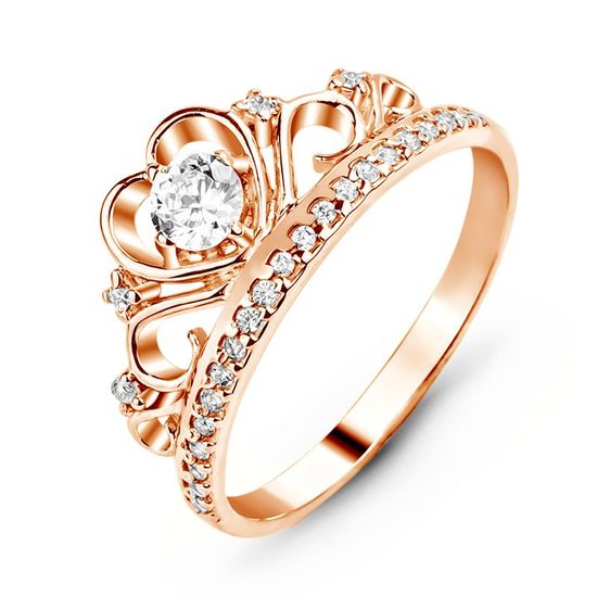 Gold ring with cubic zirkonia СКз6022, 2.72
