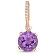 Gold pendant with natural amethyst PDz25AM