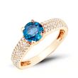 Gold ring with natural London Blue topaz ПДКз64ЛБ