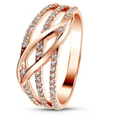 Red gold ring with cubic zirconia FKz220, 3.07