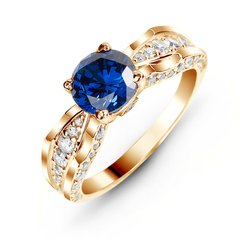 Gold ring with sapphire nano БКз104НС, 4.15